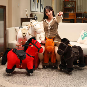 Kinder-Schaukelpferd - Plüsch-Fitness-Schaukelpferd mit Realistischen Galoppgeräuschen & Rutschfestem Sicherheitsring - Product Image 2