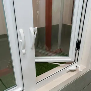 New design UPVC/PVC outward opening casement windows hand crank opener window with mosquito net