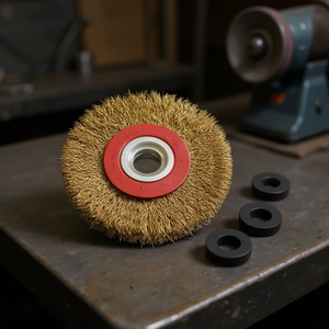 TTAKE Circular <b>Brush</b> Wavy <b>Wire</b> 100x25 Mm Steel Abrasive For Bench Grinders - Product Image 3