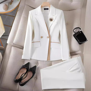 Atacado Business Suit para Senhoras Moda 2 Peça <span class=keywords><strong>Blazer</strong></span> Suit para Mulheres Elegante <span class=keywords><strong>Blazer</strong></span> e Calças <span class=keywords><strong>Blazer</strong></span> e Saia Set - Product Image 2