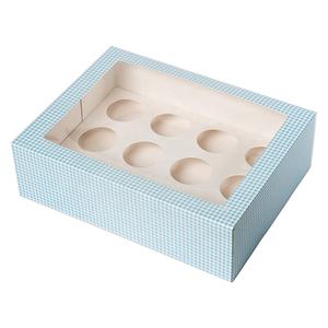 Scatole per torta <span class=keywords><strong>Cupcake</strong></span> in carta Kraft con stampa personalizzata a <span class=keywords><strong>24</strong></span> fori per biscotti natalizi con finestra - Product Image 2