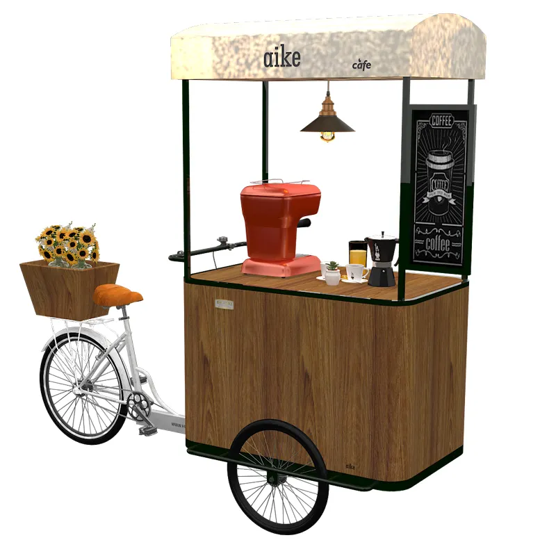 OEM मोबाइल स्ट्रीट फूड बाइक सीई हॉट डॉग वेंडिंग गाड़ी 3 पहिया कॉफी Tricycle के लिए बिक्री