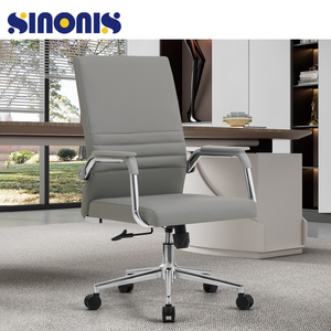 Chaise de conférence en cuir Sinonis, mobilier de bureau, chaise de visiteur exécutive en cuir, chaises d'invitées de bureau - Product Image 2