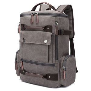 Mochila de lona vintage caqui de ocio barata uso múltiple Mochila deportiva grande de viaje mochila escolar - Product Image 4