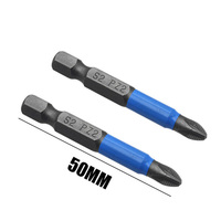 Jeu d'embouts de tournevis antidérapants à Impact magnétique de 50mm, longueur PH1/PH2/PH3/PZ1/PZ2/PZ3, embouts de tournevis magnétiques à tête unique, 12 pièces