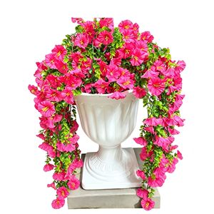 Grandes <span class=keywords><strong>fleurs</strong></span> artificielles en soie plastique - Guirlandes d'eucalyptus et de volubilis, <span class=keywords><strong>fleurs</strong></span> trompette pour décoration murale, idéales pour mariages en extérieur et la maison - Product Image 6