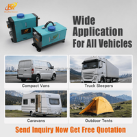 Chauffage diesel horizontal intégré OkyRie AX22H 2KW, pièces d'installation complètes, chauffage à économie d'énergie pour tente, camping-car