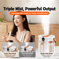Humidificateur d'air ultrasonique 2L grande capacité, rechargeable, 3 modes de pulvérisation fine, silencieux, avec veilleuse pour chambre à coucher