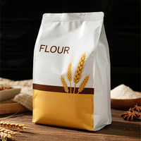 Pochette à fond plat à quatre joints latéraux pour les produits à base de farine et de poudre