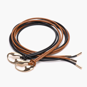 <span class=keywords><strong>Ceinture</strong></span> fine nouée pour <span class=keywords><strong>femme</strong></span> en cuir PU, double cordon, avec boucle en alliage pour robes - Product Image 2