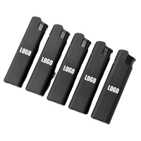 Briquet à gaz moderne, portable, coupe-vent, rechargeable, en plastique, avec logo personnalisé, pour barbecue en plein air, cigares et fêtes