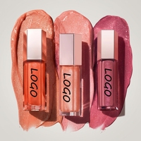 Gloss à lèvres brillant hydratant végétalien personnalisable OEM, gloss à lèvres naturel, étiquette privée, logo personnalisé, rouge à lèvres