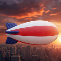 Modèle d'avion publicitaire extérieur en PVC, ballon gonflable géant de dessin animé, dirigeable volant à l'hélium avec lumière LED pour la promotion
