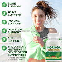 Suplemen Ekstrak Daun Moringa Oleifera Organik Berbasis Tumbuhan Herbes Green Superfood Kapsul Moringa Oleifera