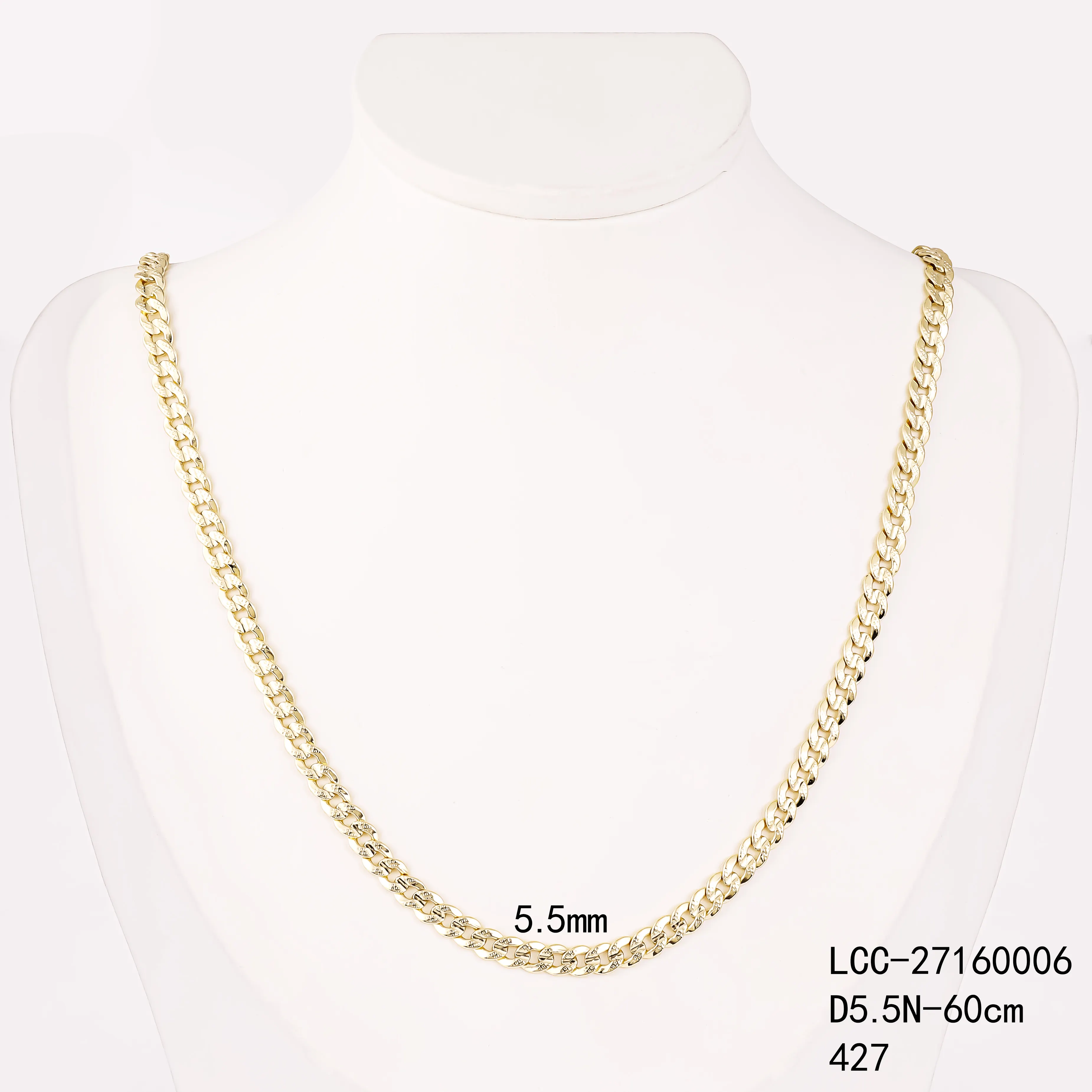 Fashion jewelry 14K read gold filled plated hip hop necklace cadenas cubana de oro Franco Miami diamond cut cuban link men chain