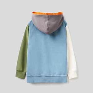 Sweat-shirt à capuche personnalisé OEM, bicolore, double couche, avec empiècements coupés et cousus - Product Image 2