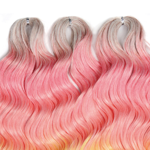 ราคาขายส่ง มีสินค้าในสต็อก แฟชั่นสไตล์ผมถักโครเชต์ใยสังเคราะห์ทนความร้อนสูง สีดำ สำหรับผู้หญิง ต่อผมลอนลึก - Product Image 3