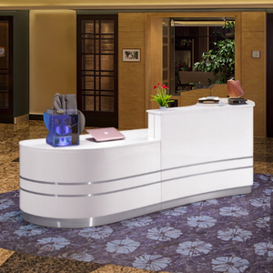 Tùy Chỉnh Hiện Đại Tối Giản Kim Loại & MDF Bàn Tiếp Tân Cho Văn Phòng Khách Sạn Bệnh Viện Phòng Tập Thể Dục Trường Mall Biểu Tượng Tùy Chỉnh Kích Thước Tùy Chọn - Product Image 4