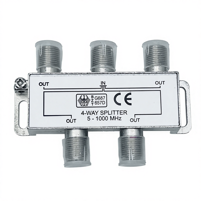 4 Ways 5-1000MHz 1 to 4 Satellite F Splitter 4 Port for RG6 RG59 Coax Cable HDTV