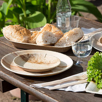 Plateaux de service en bambou naturellement chic et écologiques Vaisselle en bois jetable biodégradable pour dîner, mariages et fêtes