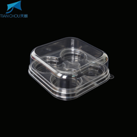 Boîte d'emballage pour biscuits en plastique PET transparent de qualité alimentaire, conteneur jetable transparent pour collations et fruits avec logo personnalisable