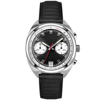 Montre chronographe automatique en acier inoxydable 316L pour hommes, de luxe, ST1901