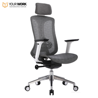 Chaises de direction modernes chinoises, pivotantes, dossier haut, confortables, en maille ergonomique, avec support lombaire, cadre en aluminium
