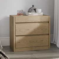 Table de chevet avec 3 tiroirs, table de chevet NFC-Lock avec espace caché, table d'appoint en grain de bois avec tiroir à pistolet et rangement
