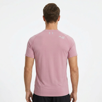 T-shirt de course pour homme anti-plis 88,5 % nylon 11,5 % élasthanne, réfléchissant, pour la gym, l'entraînement et le fitness