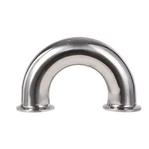 Aohoy 304 316l dairy stainless steel sanitary pipe fitting tri clamp u type 180 degree return bend