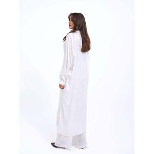 Vestido Camisero Blanco Takim Dusseldorf con Cuello Camisero, Tejido Transpirable, Estilo Casual Diario, Diseño Simple - Product Image 2