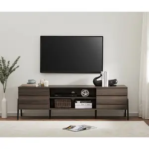 Grosir Pabrik furnitur ruang tamu mengambang dinding dipasang kayu mewah modern tv berdiri kabinet tv