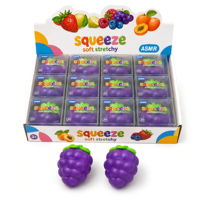 Jouet Squishy Raisin Mignon et Doux, Son Croquant, TPR, à Remontée Lente, Anti-Stress, ASMR, Sensation Sensorielle Étrangement Apaisante, Vente en Gros, OEM