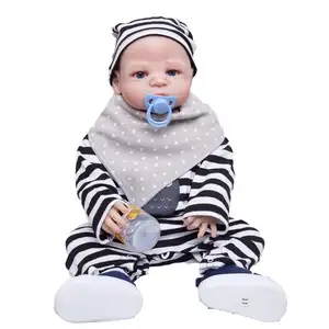 Grosir bayi terlahir kembali wig boneka-22 "Full Silikon Reborn Boneka Anak Realistis Bayi Baru Lahir Tidak Wig