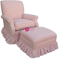 Chaise de maquillage individuelle Yicheng style vintage, dossier haut, avec bordures de jupe de princesse couleur crème, pour salon