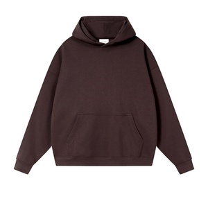 Vente en gros de sweats à capuche unisexes personnalisés, basiques, amples et oversize, pour l'automne, en molleton épais 380 g/m², à épaules tombantes, brodés - Product Image 1