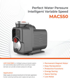 Pompe à eau de surpression intelligente à aimant permanent LEO MAC550 - Product Image 2