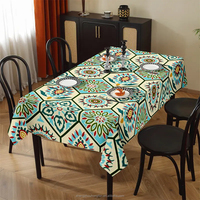 Nappe de table rectangulaire, nappe en polyester imperméable, nappes imprimées numériques 3D pour la décoration du dîner, de la cuisine et des fêtes
