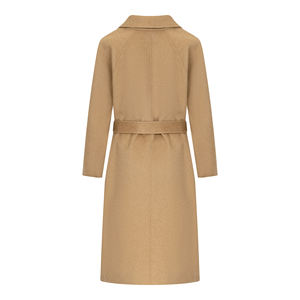 Kadın klasik çift göğüslü çift yüz ceket-30% deve saç ve 70% yün karışımı, deve rengi ile bel kemeri - Product Image 2