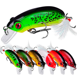 เหยื่อตกปลาแบบแข็ง เหยื่อปลอมชนิด Crankbait สำหรับตกปลาแบสและปลาขนาดเล็ก อุปกรณ์ตกปลา - Product Image 1
