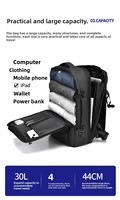 Sac à dos imperméable en PU grande capacité, sac à dos pour ordinateur portable tendance avec capacité extensible pour les voyages d'affaires, les étudiants et les voyages, avec port USB