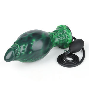 Een groene, opblaasbare dildo die uw handen vrij maakt; siliconen seksspeeltje voor volwassenen; verkrijgbaar voor groothandel; 8,07 inch. - Product Image 2