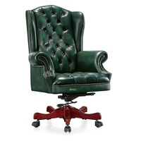 Fauteuil de salon de style américain, mobilier de loisirs moderne en cuir de vachette, avec structure en bois pivotante, pour la maison, le bureau, la chambre et le salon