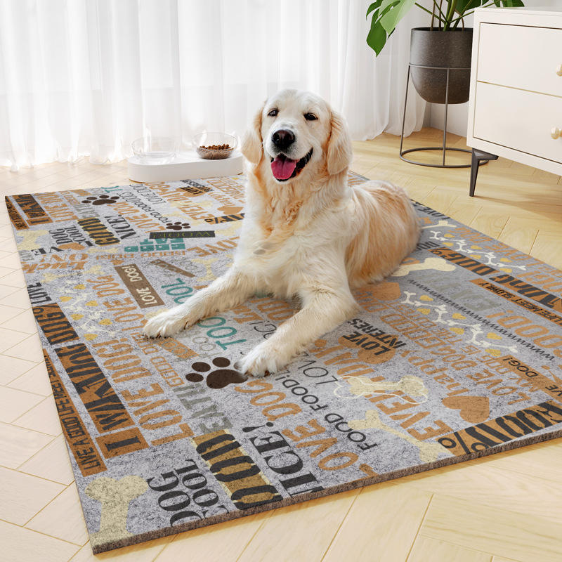 Tapis pour animaux non tissé - motif os et lettres