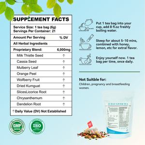 Té de Hierbas Chinas al por Mayor para el Cuidado del Riñón y el Hígado, Fórmula con Sabores de Crisantemo y Semillas de Cassia, Té Chino para la Salud del Hígado, Bolsitas de Té Chino - Product Image 6
