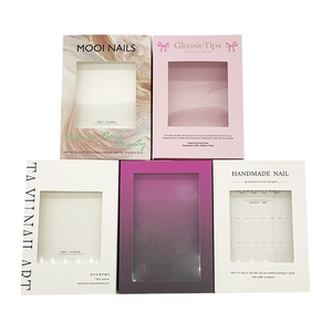 กล่องกระดาษเปล่าบรรจุเล็บปลอมแบบกดลวดลายสวยงามติดฉลากได้ตามต้องการ - Product Image 1