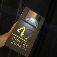 Numéros de maison extérieurs avec éclairage solaire, détecteur de mouvement, numéro de porte extérieur en acrylique mat, découpe laser 3D, plaque de numéro de maison extérieure