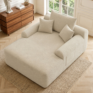 Flat Pack Giant Lounge <b>Sofa</b> Loveseat Size Vertical Striped Fabric Oversized Settee Volume-Reduced Vacuum Compress <b>Inflatable</b> - Product Image 1