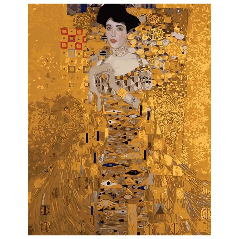 Pintura al óleo de "Kiss By Klimt", pintura por números hecha a mano