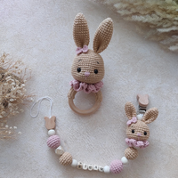 Couleur violet clair Amigurumi lapin couette pour bébé cadeaux d'anniversaire main Crochet lapin couverture mignon hochet jouets
